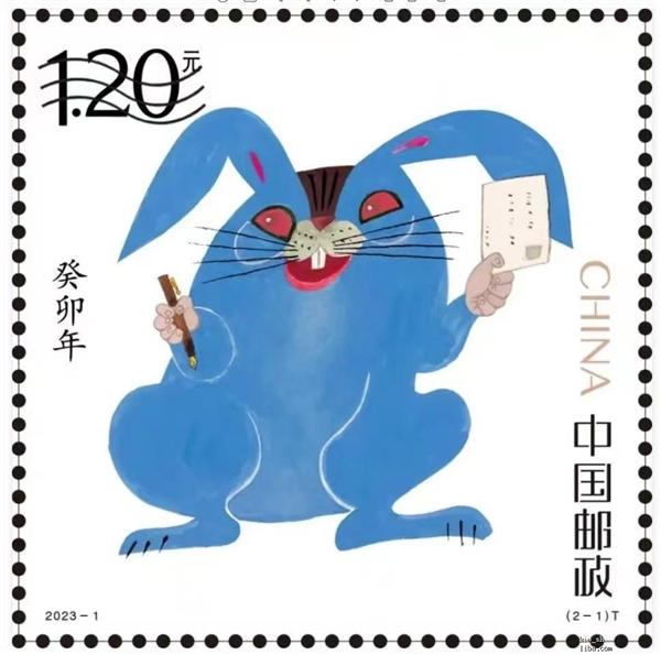 “真人版”邮票蓝兔子，邪恶的有点可爱啊